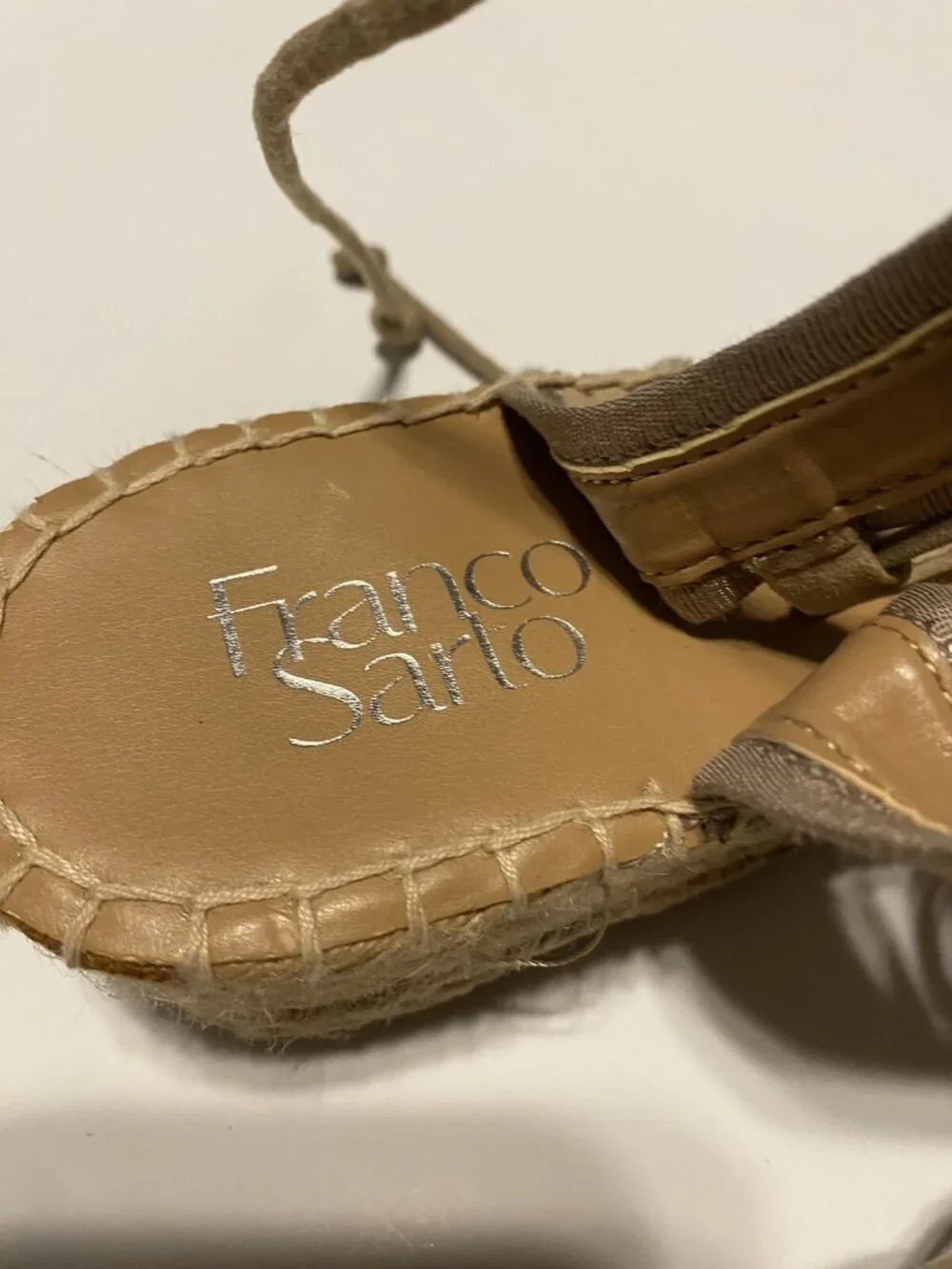 Franco Sarto 8 M Espadrilles Brown Suede Upper Wedge Sandals Boho Beach